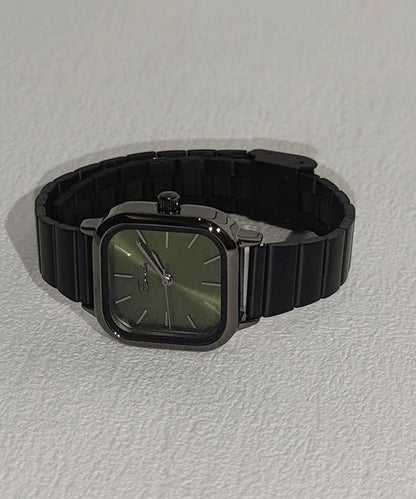 Stylish Blue Square Stainless Watches Steel Waterproof