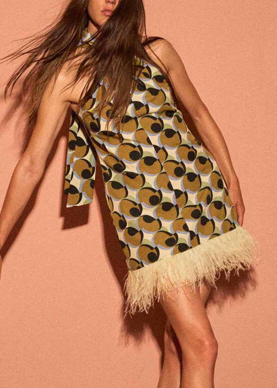 Tassel Mid Patchwork Stylish Dress Print Geometric Cotton