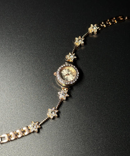 Watches Floral Glass Organic Gold Alloy Stylish Zircon