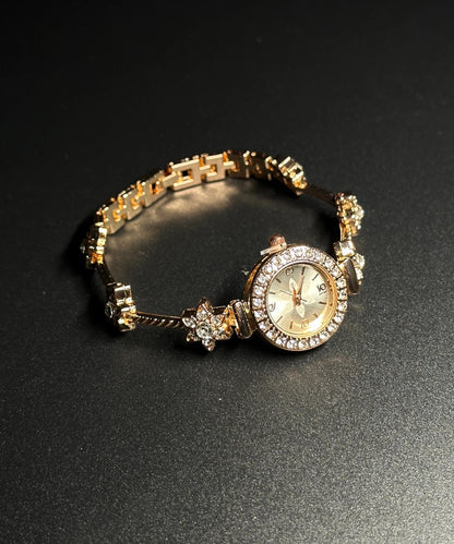 Watches Floral Glass Organic Gold Alloy Stylish Zircon