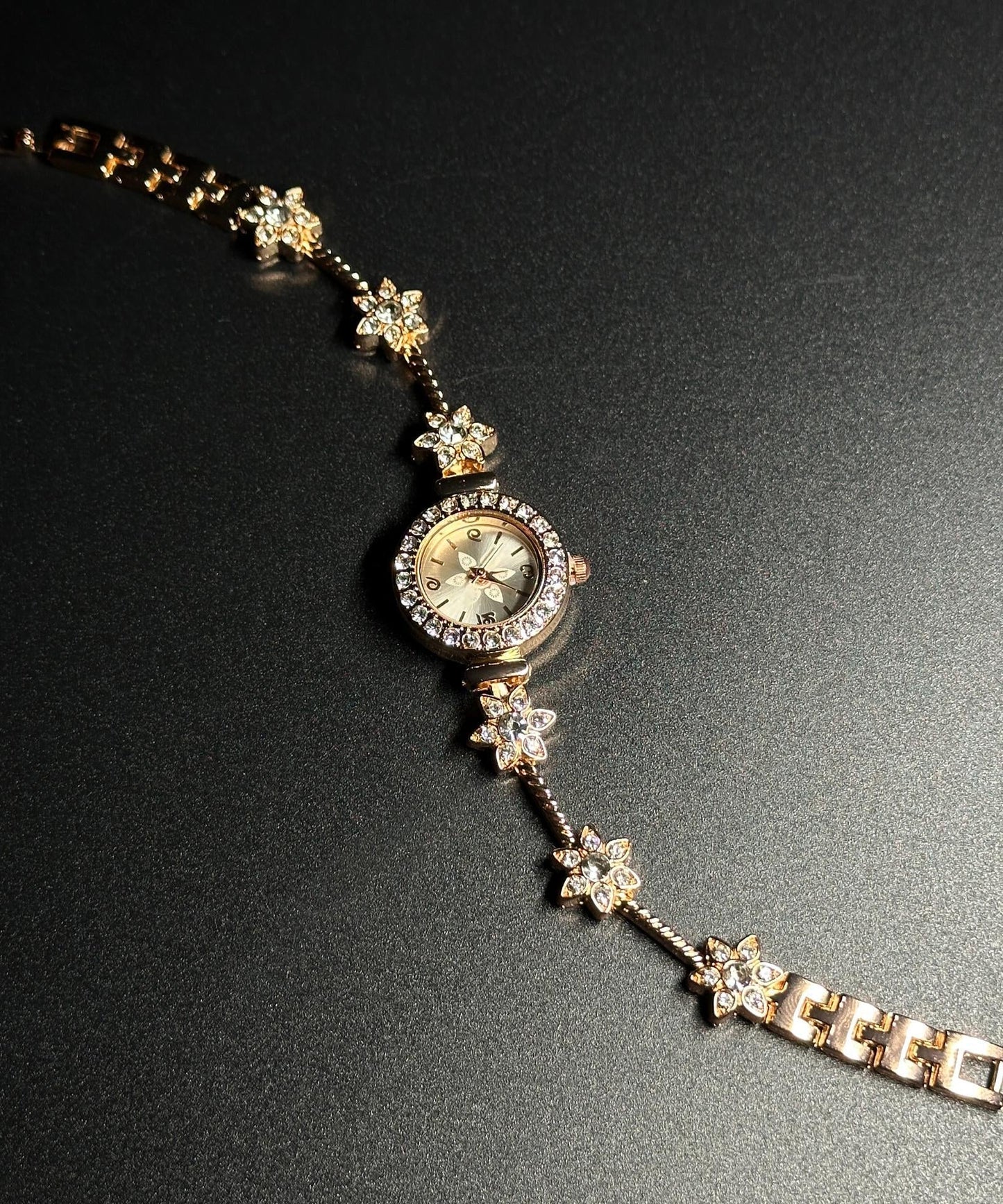 Watches Floral Glass Organic Gold Alloy Stylish Zircon