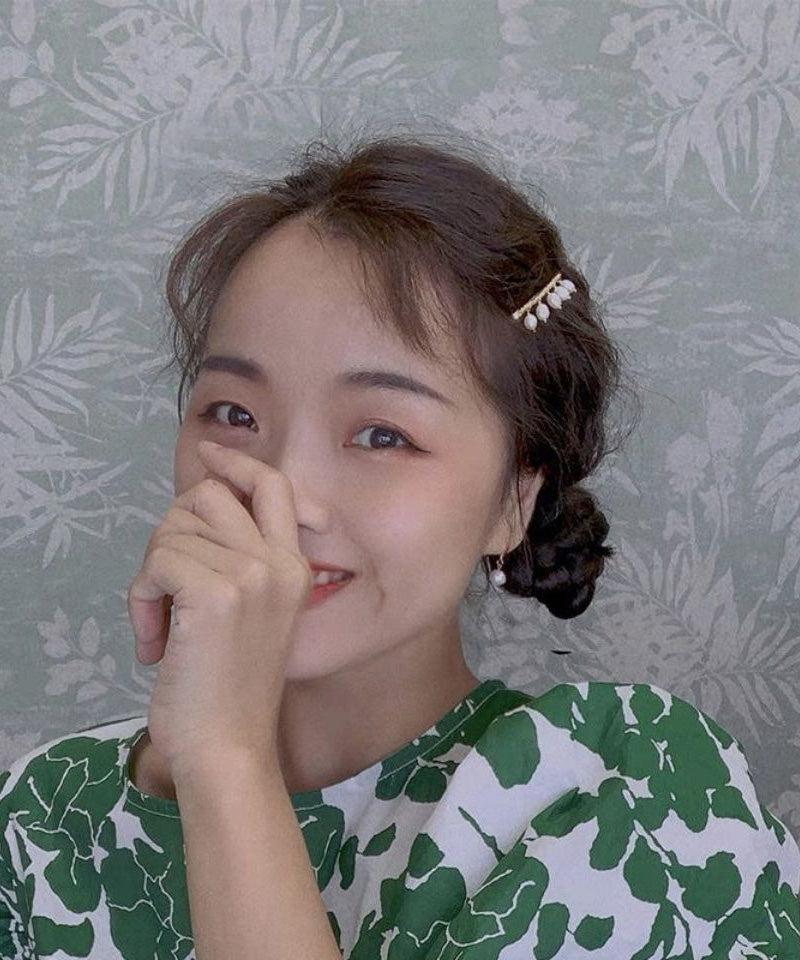 Stylish Gold Pearl Drop Copper Water Overgild Hairpin Tassel