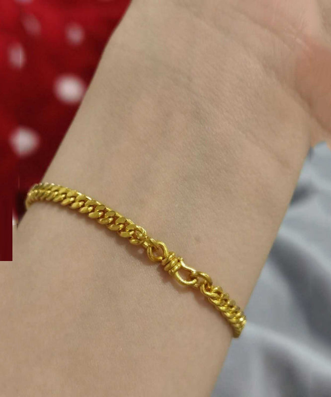 Charm Sterling Stylish Gold Silver Bracelet Overgild