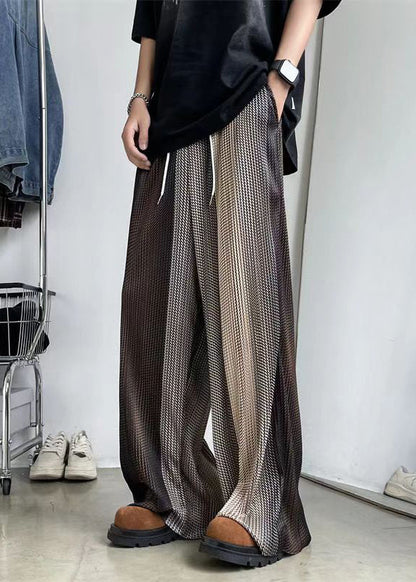 Color Pants Spring Men Oversized Stylish Gradient Draping Print