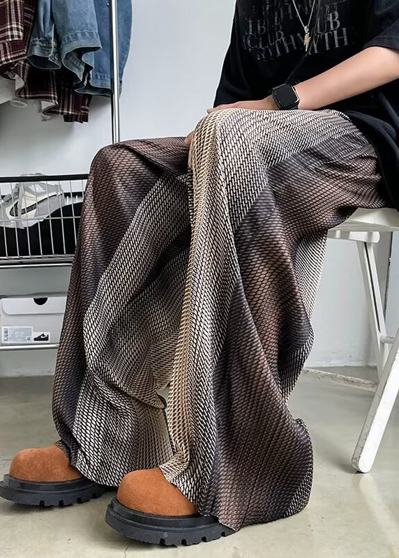 Color Pants Spring Men Oversized Stylish Gradient Draping Print