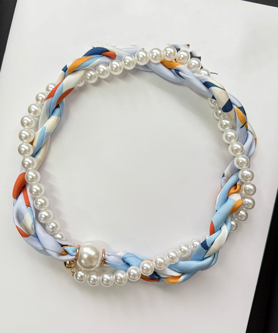 Green Beading Pearl Bracelet Alloy Stylish Silk