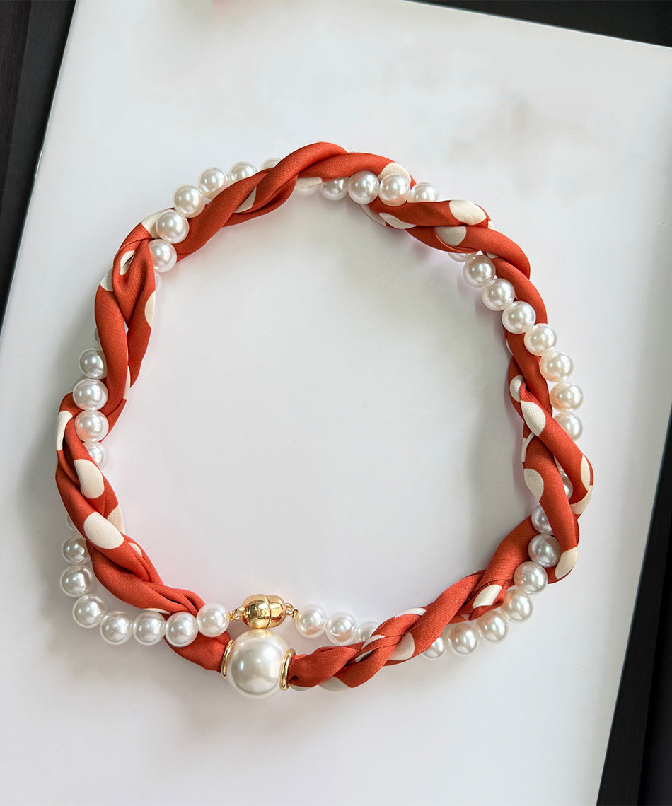 Green Beading Pearl Bracelet Alloy Stylish Silk