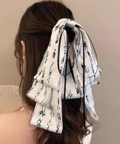 Hairpin Tassel Cloth Print Stylish Green Bow