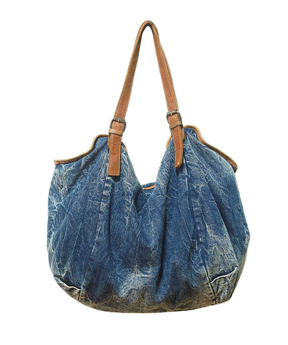 Stilvolle große Kapazität Blue Denim Umhängetasche Handtasche MM059