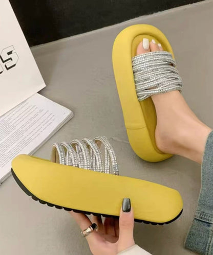 Zircon Peep Platform Slide Leopard Toe Stylish Sandals