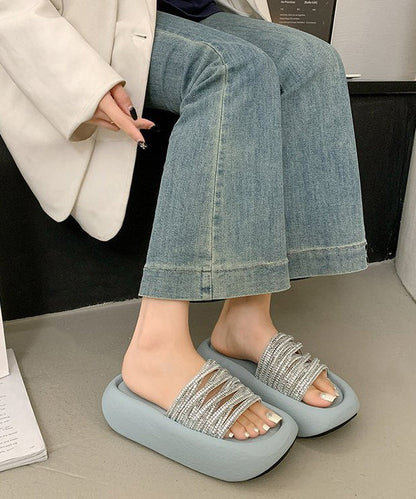 Zircon Peep Platform Slide Leopard Toe Stylish Sandals