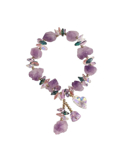 Pearl Light Purple Charm Crystal Bracelet Asymmetrical Stylish