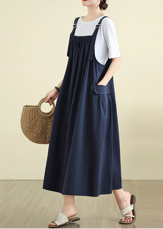 Cami Large Dress Loose Exra Hem Navy Summer Stylish