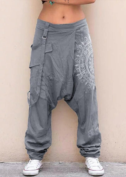 Original Pants Stylish Plaid Cotton Design Harem Navy Summer Mens