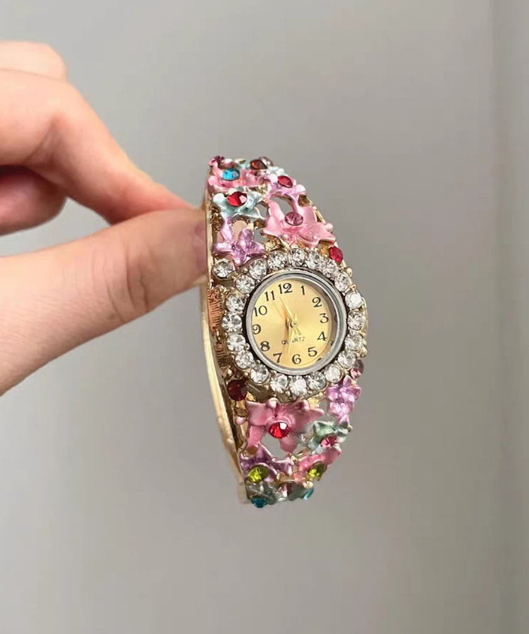 Sapphire Watches Stylish Pink Crystal Allloy Zircon
