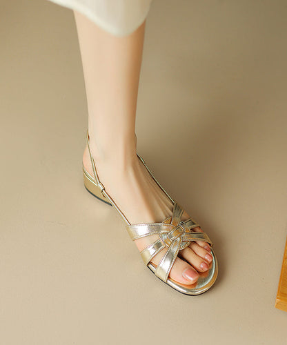 Hollow Toe Red Out Splicing Peep Sandals Chunky Stylish