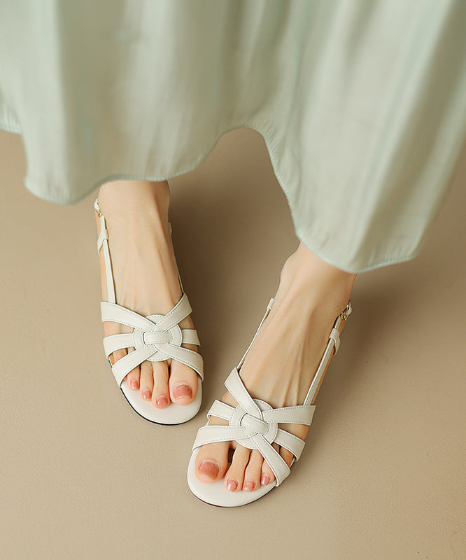Hollow Toe Red Out Splicing Peep Sandals Chunky Stylish