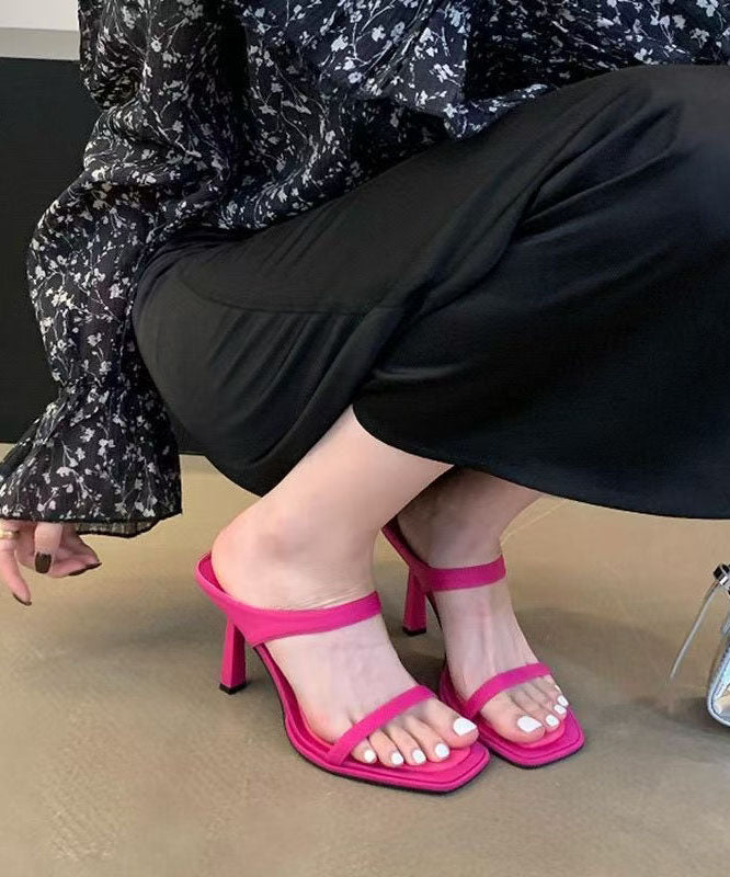 Sandals Rose Peep Stiletto Leather Faux Stylish Slide Toe