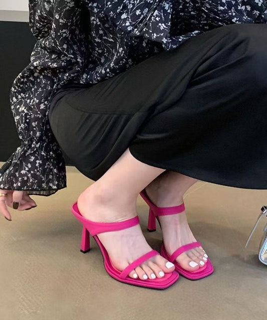 Sandals Rose Peep Stiletto Leather Faux Stylish Slide Toe