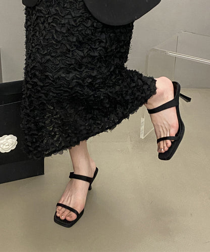 Sandals Rose Peep Stiletto Leather Faux Stylish Slide Toe