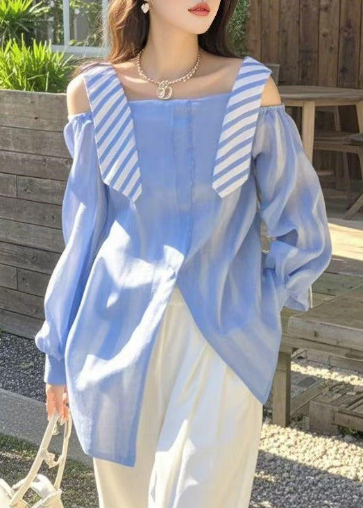 Shirt Side Open Spring False Two Rose Stylish Pieces Cotton