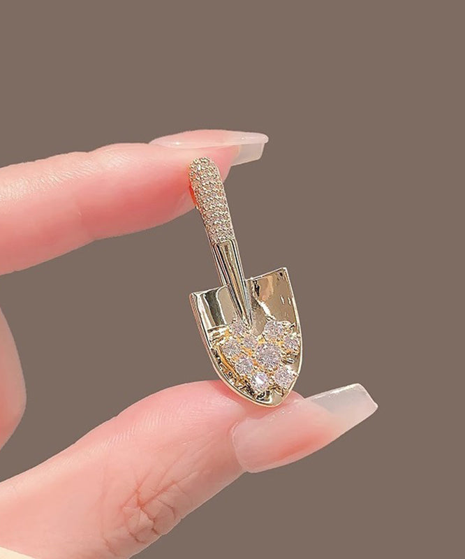 Stylish Silk Alloy Zircon Trowel Broochs WZ007