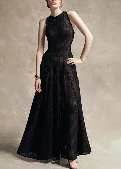 Solid Out Dress Party Hollow Lace Stylish White Sleeveless