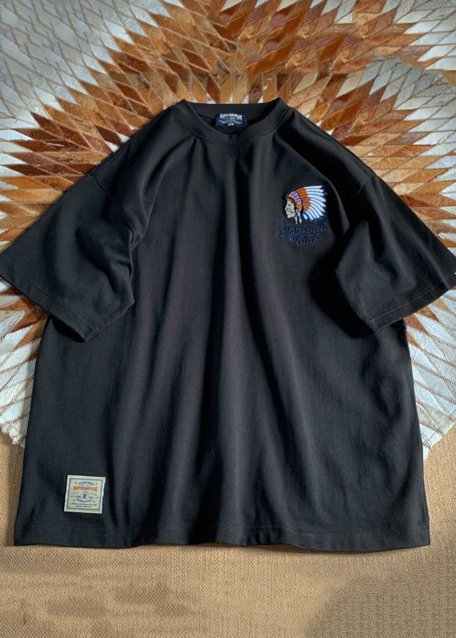 T Men Stylish Embroideried O-Neck Summer Cotton Shirt White