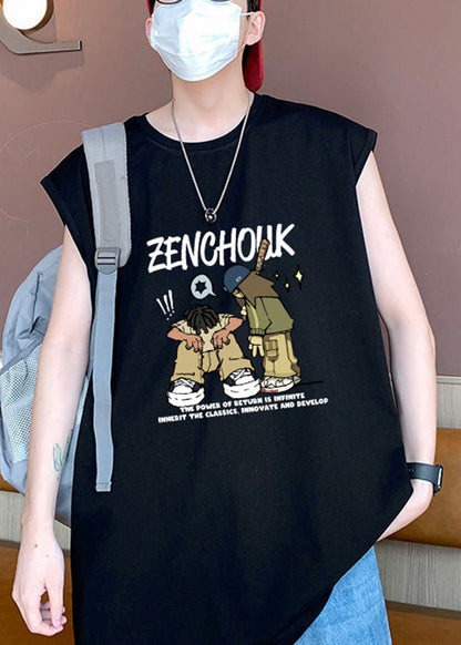 Summer Shirt Stylish Cotton White Print T Men O-Neck