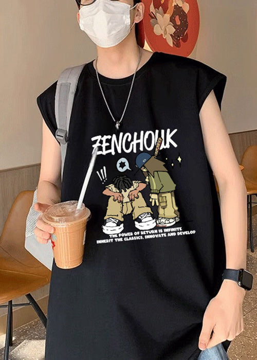 Summer Shirt Stylish Cotton White Print T Men O-Neck