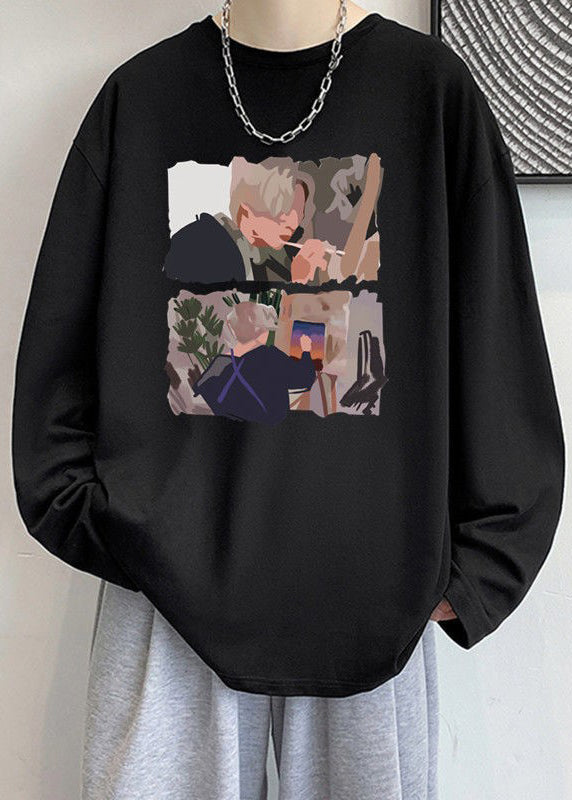 Stylish O Shirts T Neck Print White Spring Mens Cotton