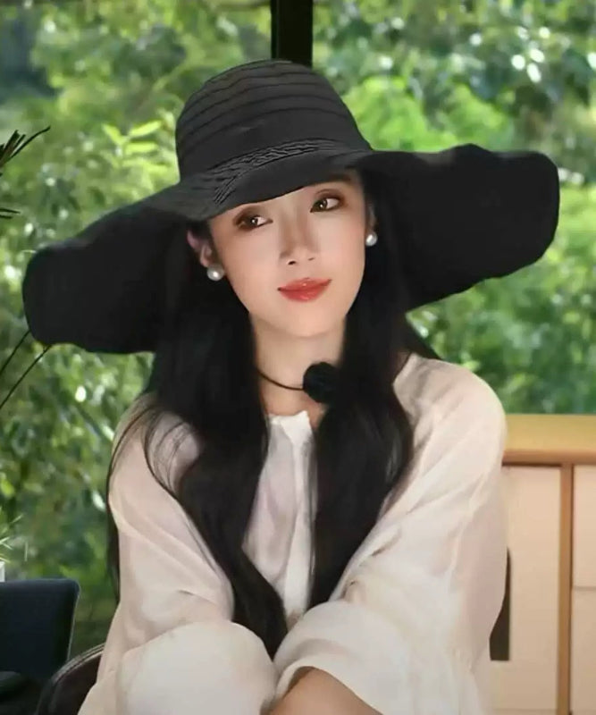 Summer Breathable Sun Beige Large Hat Brim