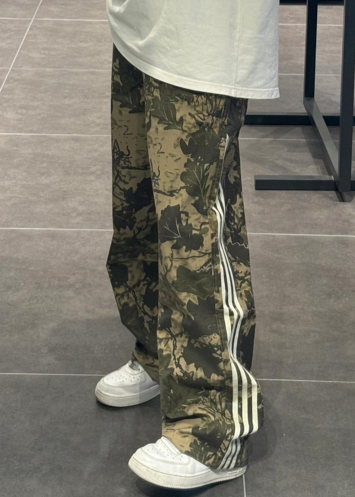 Green Trousers Pants Cotton Army Print Oversized Unique Mens