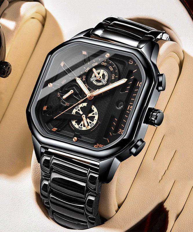 Watches Leather Unique Noctilucent Quartz Black Movement