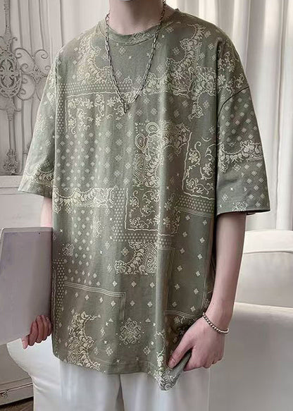 Unique Men Original Cotton T Black Half Print Shirts Design