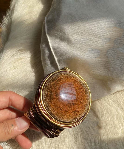 Unique Metal Wrap Alloy Cuff Brown