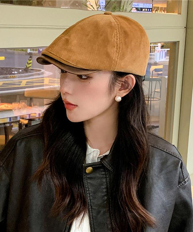Coffee Fashion Hat Corduroy Unique Versatile Breton