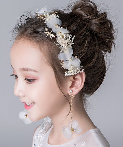 Épingle à cheveux unique en alliage doré avec perles en tulle et libellule pour enfants IU048