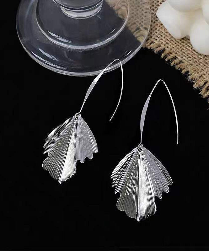 Unique Gold Sterling Silver Alloy Ginkgo leaves Drop Earrings WP003