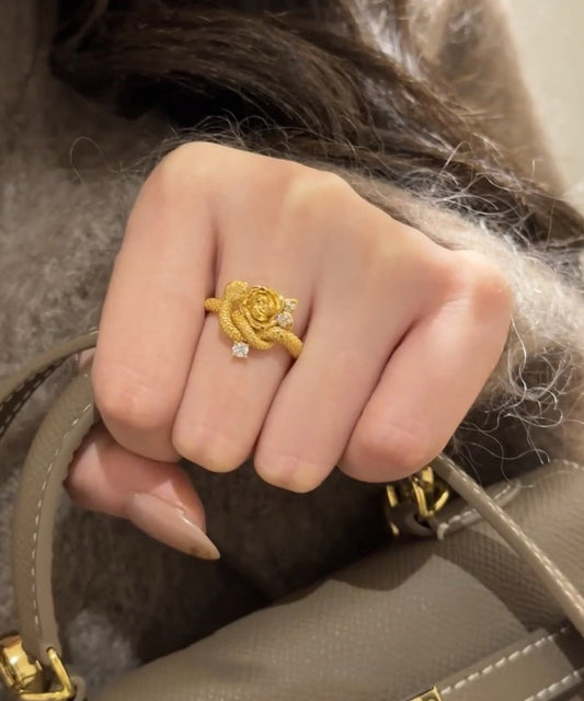 Rings Gold Rose Silver Unique And Snake Sterling Overgild Zircon