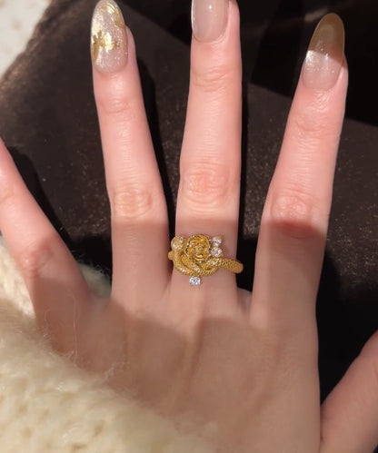 Rings Gold Rose Silver Unique And Snake Sterling Overgild Zircon
