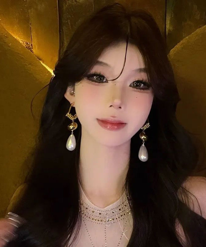 Gold Unique Pearl Overtild Tassel Sterling Earrings Drop Silver