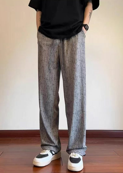 Pants Cotton Unique Grey Print Oversized Men Casual Clothing