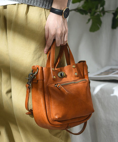 Unique Bag Durable Orange CrossBody Leather Solid Micro