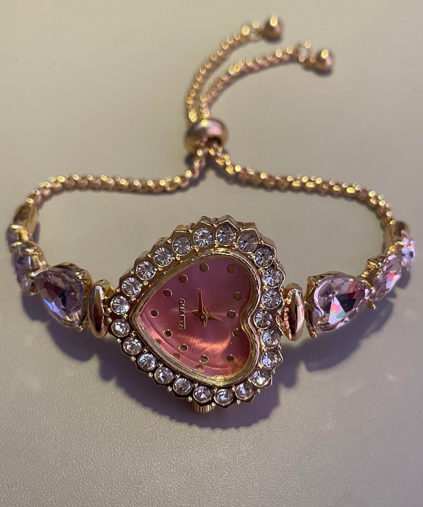 Stone Love Type Gem Metal Unique Purple Zircon Pull Alloy Inlaid