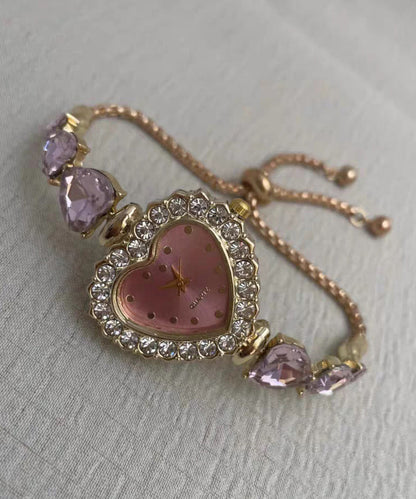 Stone Love Type Gem Metal Unique Purple Zircon Pull Alloy Inlaid