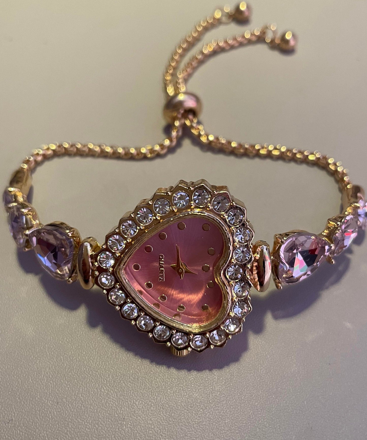 Stone Love Type Gem Metal Unique Purple Zircon Pull Alloy Inlaid