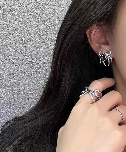 Earrings Overgild Copper Silk Spider Unique Stud