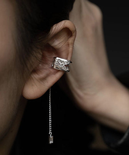 Zircon Earrings Copper Tassel Drop Unique Overgild Silk