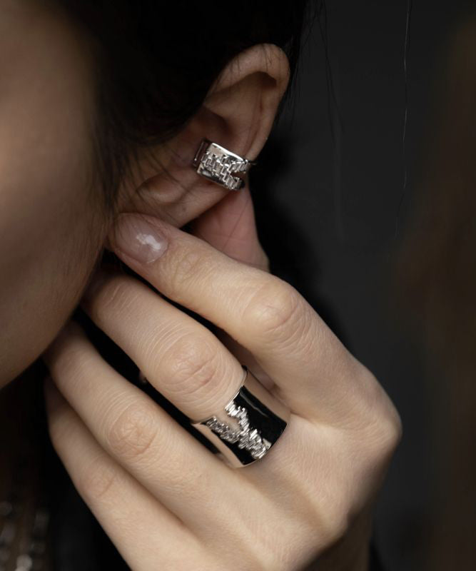 Zircon Earrings Copper Tassel Drop Unique Overgild Silk